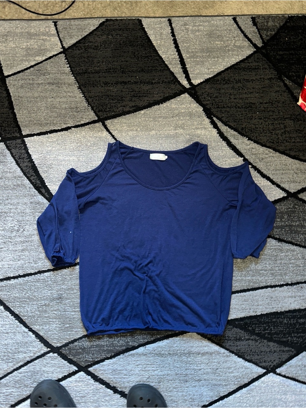 Women’s Navy Cold-Shoulder Top